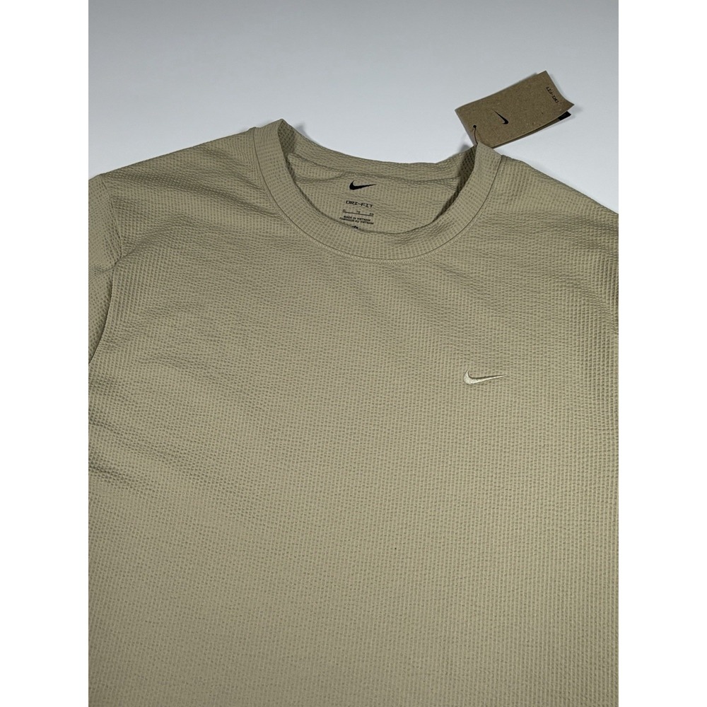 Nike Men's Dri-FIT Seersucker Waffle Training T-Shirt XL Beige HJ4043-253 NWT